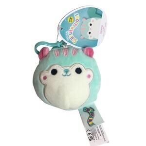 NWT Squishmallows Serene 3.5 " Clip on a Clip Squirrel Over the rainbow squad